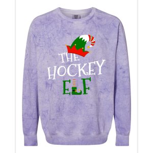 The Hockey Elf Family Matching Group Gift Christmas Costume Gift Colorblast Crewneck Sweatshirt