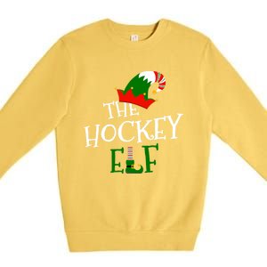 The Hockey Elf Family Matching Group Gift Christmas Costume Gift Premium Crewneck Sweatshirt