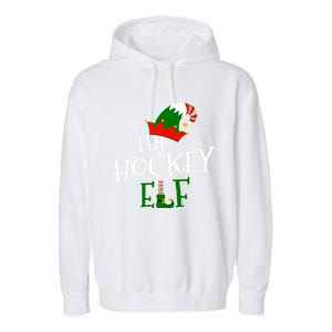 The Hockey Elf Family Matching Group Gift Christmas Costume Gift Garment-Dyed Fleece Hoodie