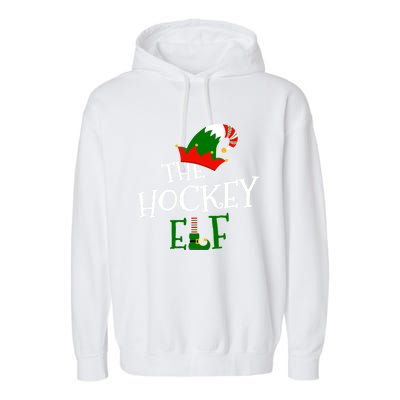 The Hockey Elf Family Matching Group Gift Christmas Costume Gift Garment-Dyed Fleece Hoodie