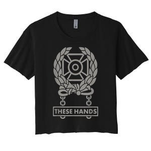 These Hands Expert Badge Women's Crop Top Tee