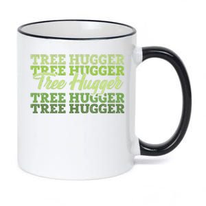 Tree Hugger Earth Day Retro Nature Lover 11oz Black Color Changing Mug