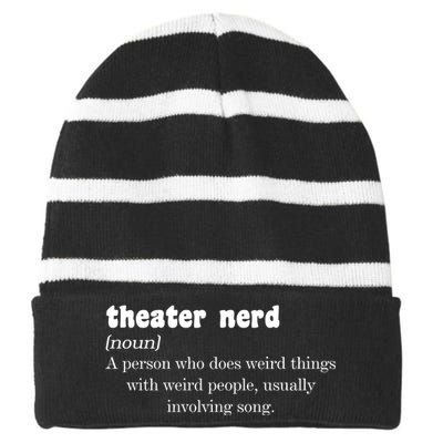 Theater Nerd Striped Beanie with Solid Band