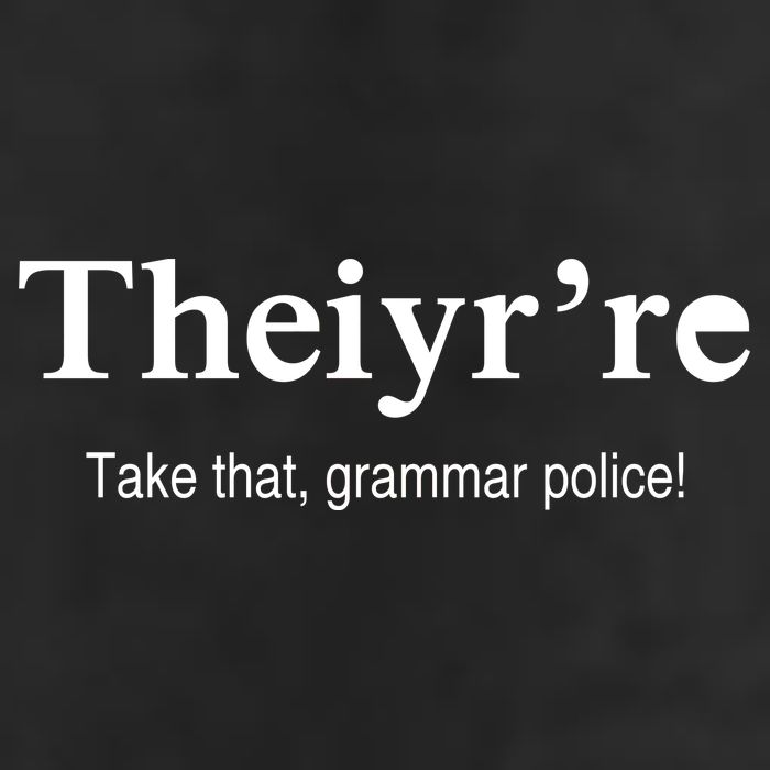 Theiy're Take That Grammar Police 7 Panel Mesh Trucker Snapback Hat