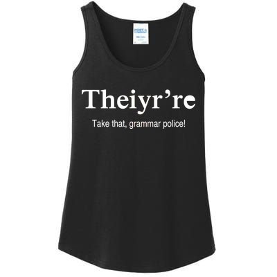 Theiy're Take That Grammar Police Ladies Essential Tank