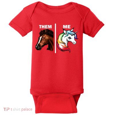 Them Horse Me Unicorn Baby Bodysuit