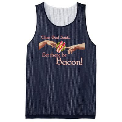 Then God Said Let There Be Bacon Mesh Reversible Basketball Jersey Tank