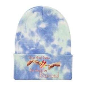 Then God Said Let There Be Bacon Tie Dye 12in Knit Beanie