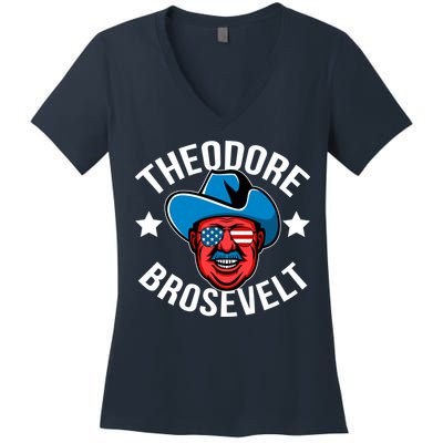 Theodore Brosevelt Women's V-Neck T-Shirt