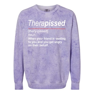 Therapissed Funny Definition Colorblast Crewneck Sweatshirt