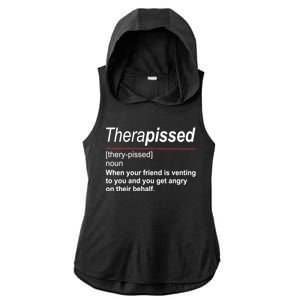 Therapissed Funny Definition Ladies PosiCharge Tri-Blend Wicking Draft Hoodie Tank