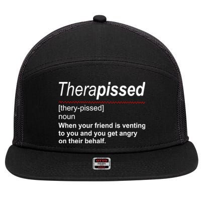 Therapissed Funny Definition 7 Panel Mesh Trucker Snapback Hat