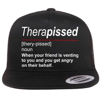 Therapissed Funny Definition Flat Bill Trucker Hat