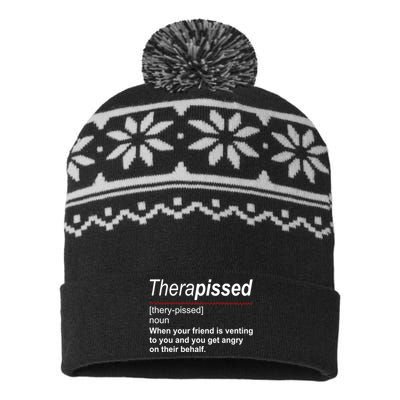 Therapissed Funny Definition USA-Made Snowflake Beanie