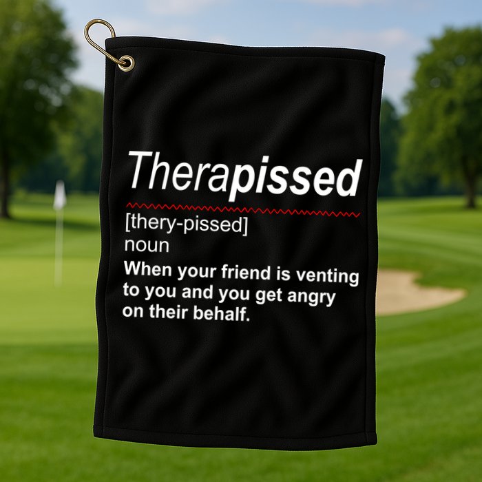 Therapissed Funny Definition Golf Towel