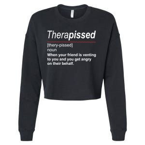 Therapissed Funny Definition Cropped Pullover Crew