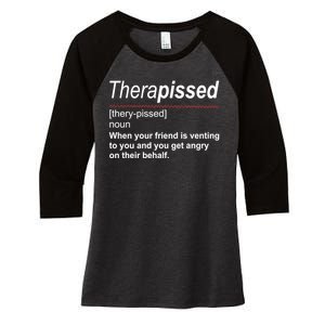 Therapissed Funny Definition Women's Tri-Blend 3/4-Sleeve Raglan Shirt