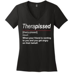 Therapissed Funny Definition Women's V-Neck T-Shirt