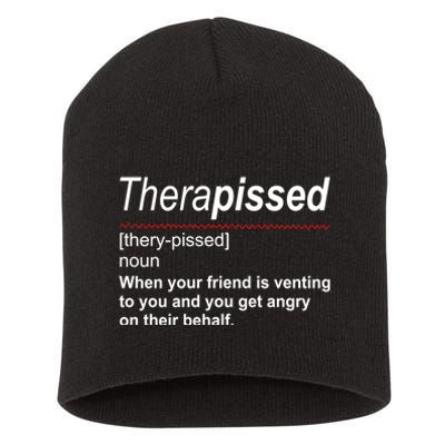 Therapissed Funny Definition Short Acrylic Beanie