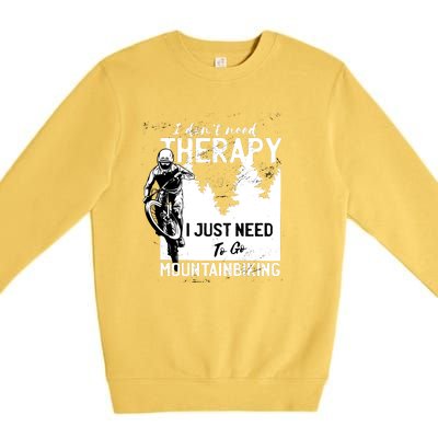 Therapy Mountain Biking Premium Crewneck Sweatshirt