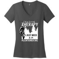 Therapy Mountain Biking Women's V-Neck T-Shirt