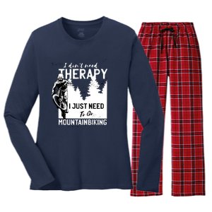 Therapy Mountain Biking Women's Long Sleeve Flannel Pajama Set 