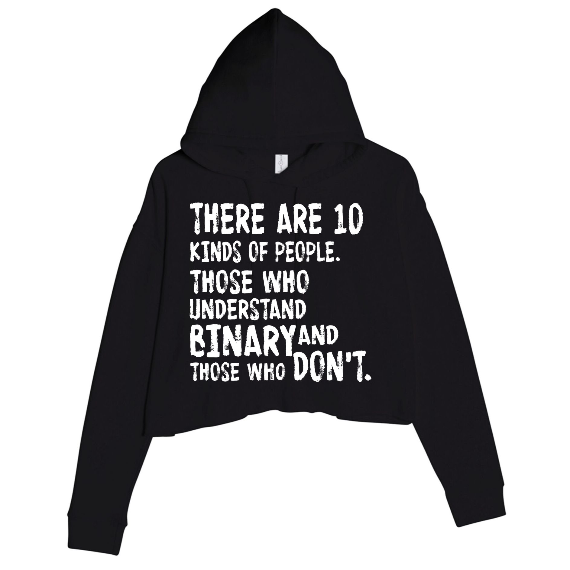 There Are 10 Kind of People Binary Crop Fleece Hoodie