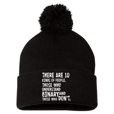 There Are 10 Kind of People Binary Pom Pom 12in Knit Beanie