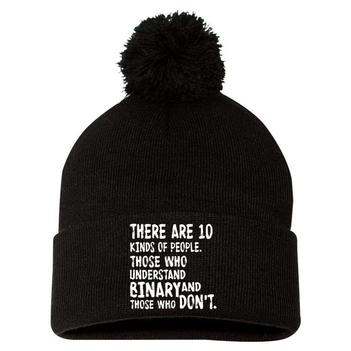 There Are 10 Kind of People Binary Pom Pom 12in Knit Beanie