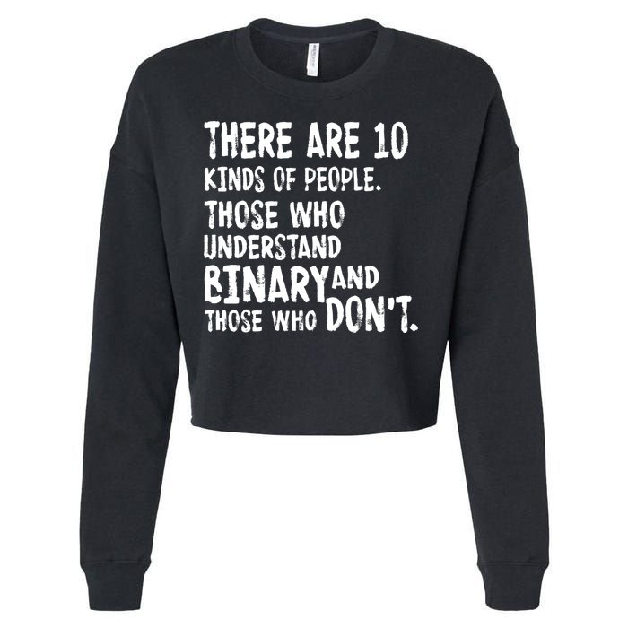 There Are 10 Kind of People Binary Cropped Pullover Crew
