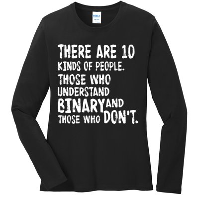 There Are 10 Kind of People Binary Ladies Long Sleeve Shirt
