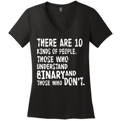 There Are 10 Kind of People Binary Women's V-Neck T-Shirt