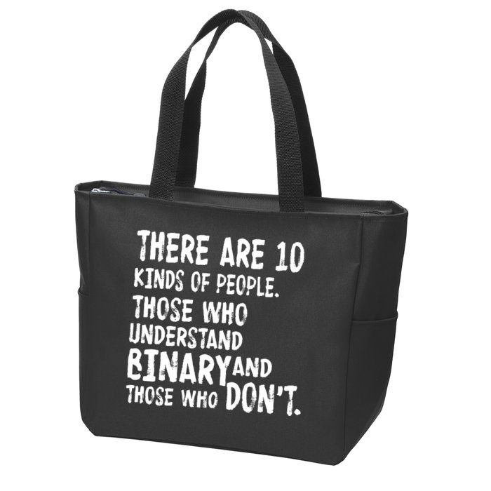 There Are 10 Kind of People Binary Zip Tote Bag