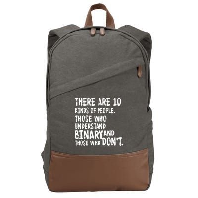 There Are 10 Kind of People Binary Cotton Canvas Backpack