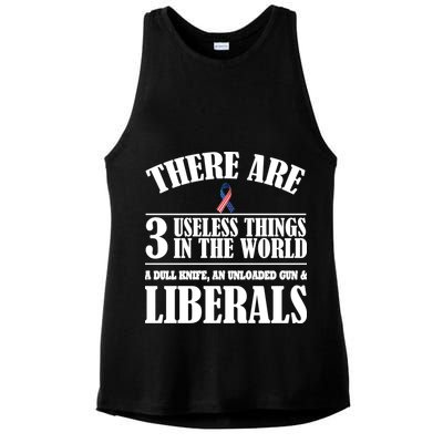 There Are 3 Useless Things In The World Ladies PosiCharge Tri-Blend Wicking Tank