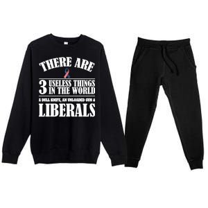 There Are 3 Useless Things In The World Premium Crewneck Sweatsuit Set