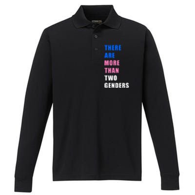 There Are More Than Two Genders Performance Long Sleeve Polo