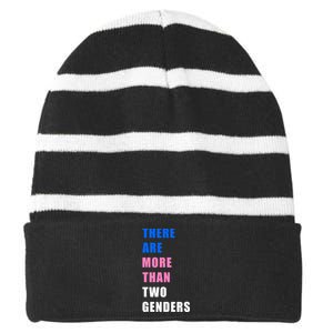 There Are More Than Two Genders Striped Beanie with Solid Band