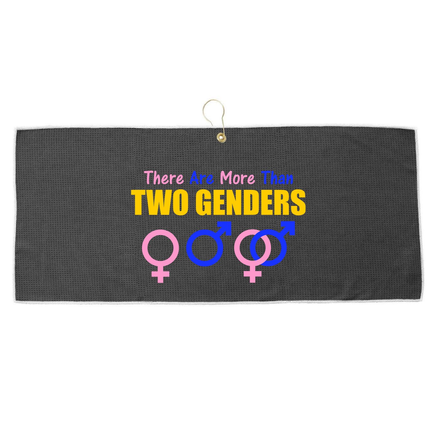 There Are More Than Two Genders Gender Signs Large Microfiber Waffle Golf Towel