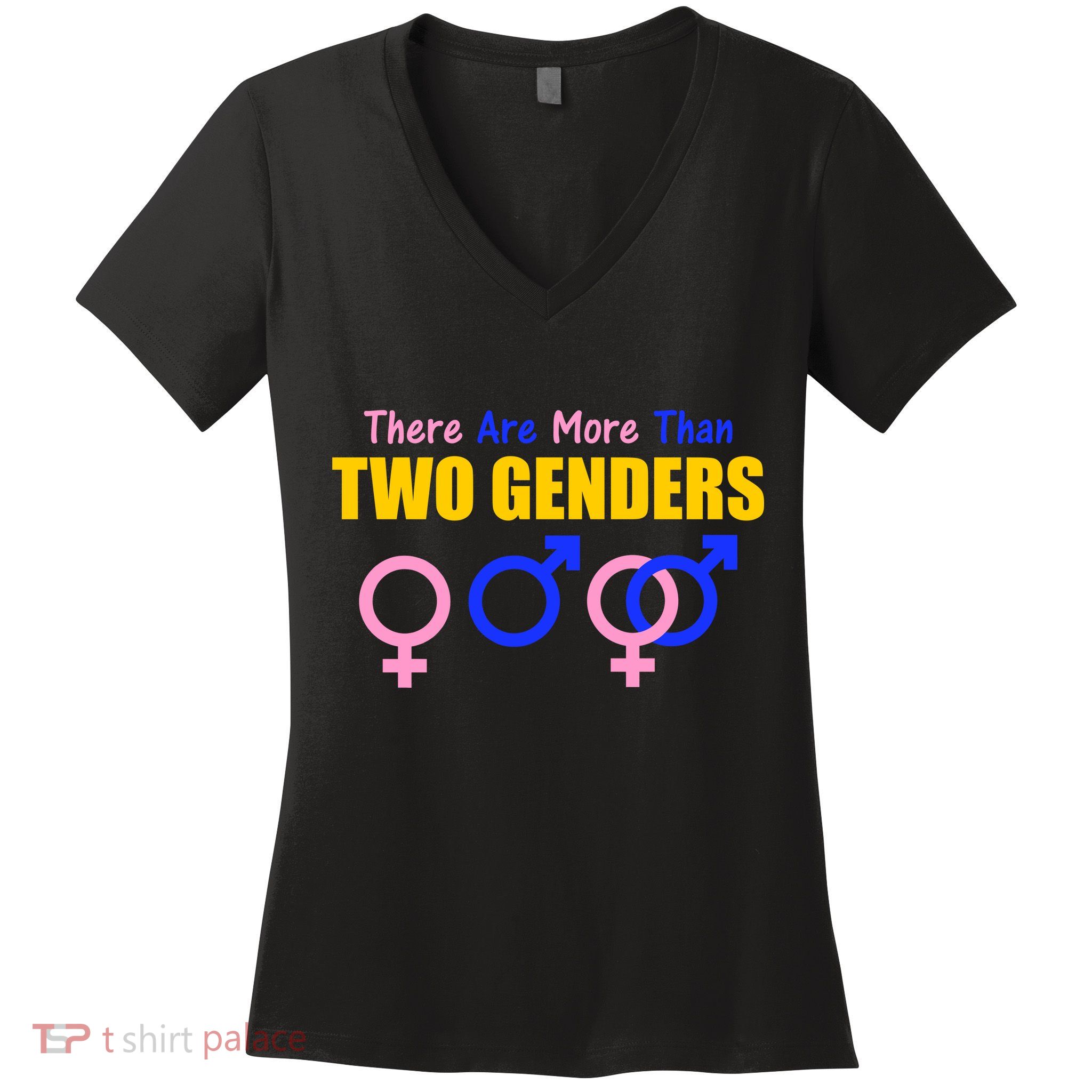 There Are More Than Two Genders Gender Signs Women's V-Neck T-Shirt