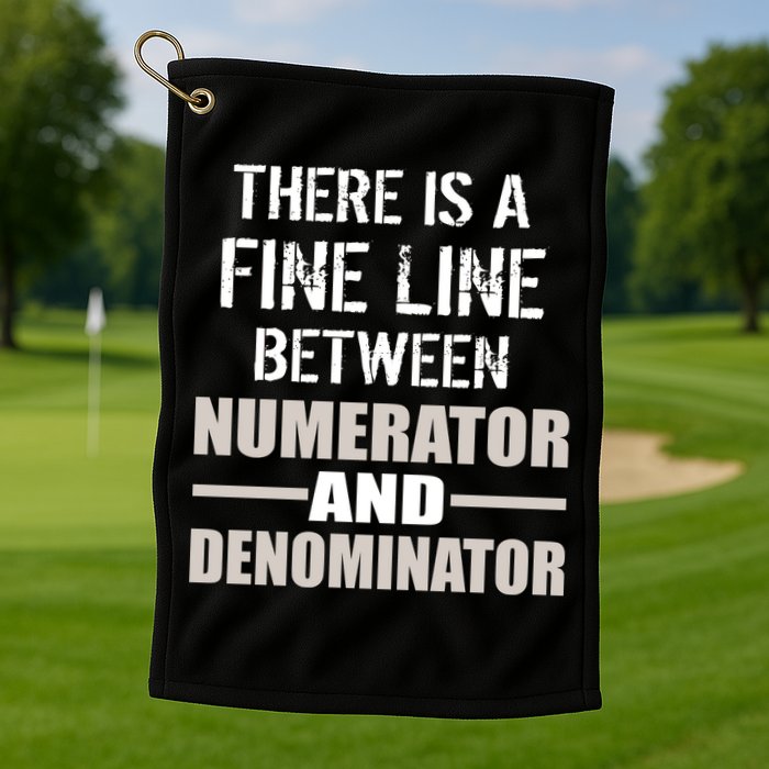 There Is A Fine Line Between Numerator And Denominator Golf Towel