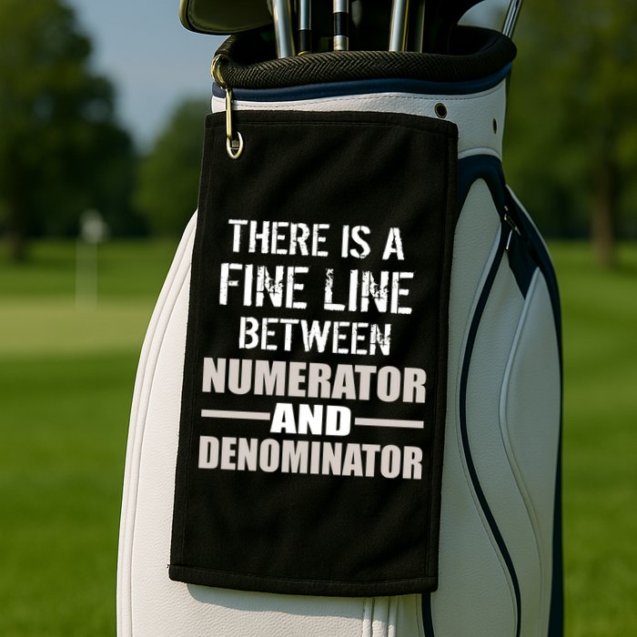 There Is A Fine Line Between Numerator And Denominator Golf Towel
