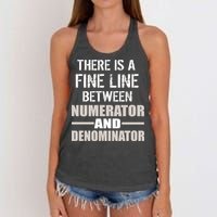 There Is A Fine Line Between Numerator And Denominator Women's Knotted Racerback Tank