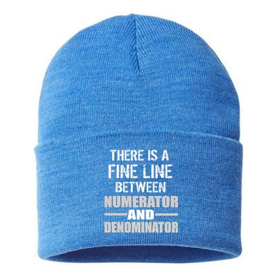 There Is A Fine Line Between Numerator And Denominator Sustainable Knit Beanie