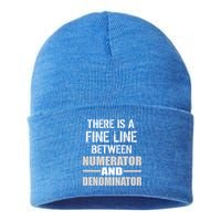 There Is A Fine Line Between Numerator And Denominator Sustainable Knit Beanie