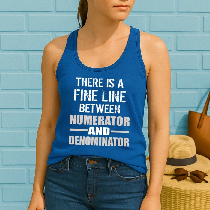 There Is A Fine Line Between Numerator And Denominator Womens Tank Top
