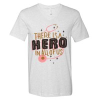 There Is A Hero In All Of Us Nurses Doctors V-Neck T-Shirt