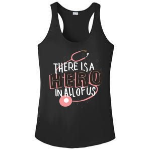 There Is A Hero In All Of Us Nurses Doctors Ladies PosiCharge Competitor Racerback Tank