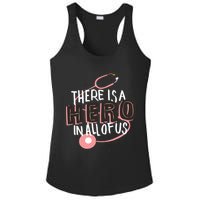 There Is A Hero In All Of Us Nurses Doctors Ladies PosiCharge Competitor Racerback Tank