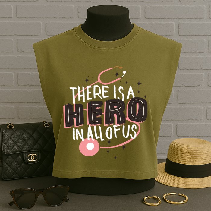 There Is A Hero In All Of Us Nurses Doctors Garment-Dyed Women's Muscle Tee